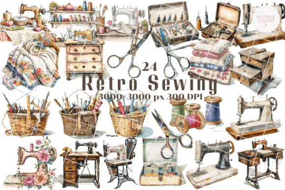 Download Vintage Sewing Clipart, Retro Sewing - Premium Resources