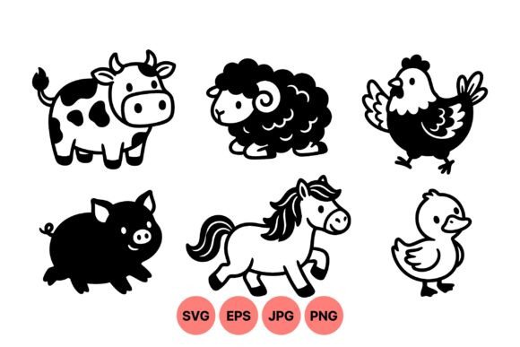Download Cute Farm Animals SVG Pack - Cute farm animals svg Collection